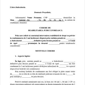 Cerere Reabilitare Judiciară