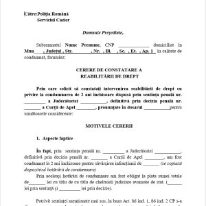 Cerere Reabilitare de Drept