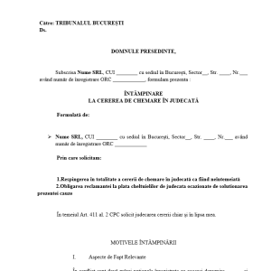 Întâmpinare Acțiune in contrafacere marca