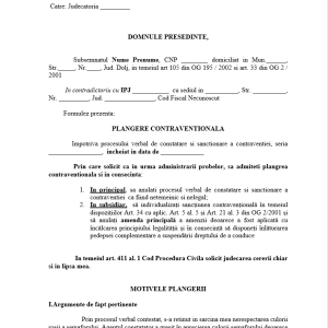 Plangere Contravențională-Trecerea pe Rosu